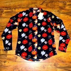𝅺nwt Small SSLR Halloween Button Up Long Sleeve Shirt